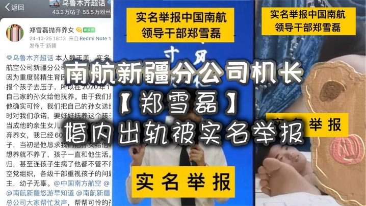 南航新疆分公司机长郑雪磊婚内出轨被实名举报曾因没有生育能力特地收养的女儿也被一同抛弃海报剧照