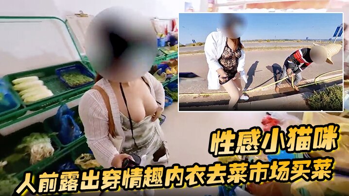 性感小猫咪 人前露出穿情趣内衣去菜市场买菜 路边购物 户外勾引问路海报剧照